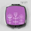 Doodle flowers compact pocket mirror in purple. - Haveago Crafter