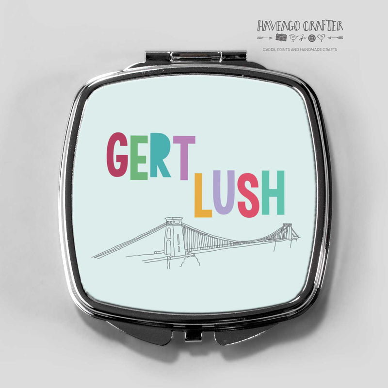 Gert lush Bristol suspension bridge compact pocket mirror. - Haveago Crafter