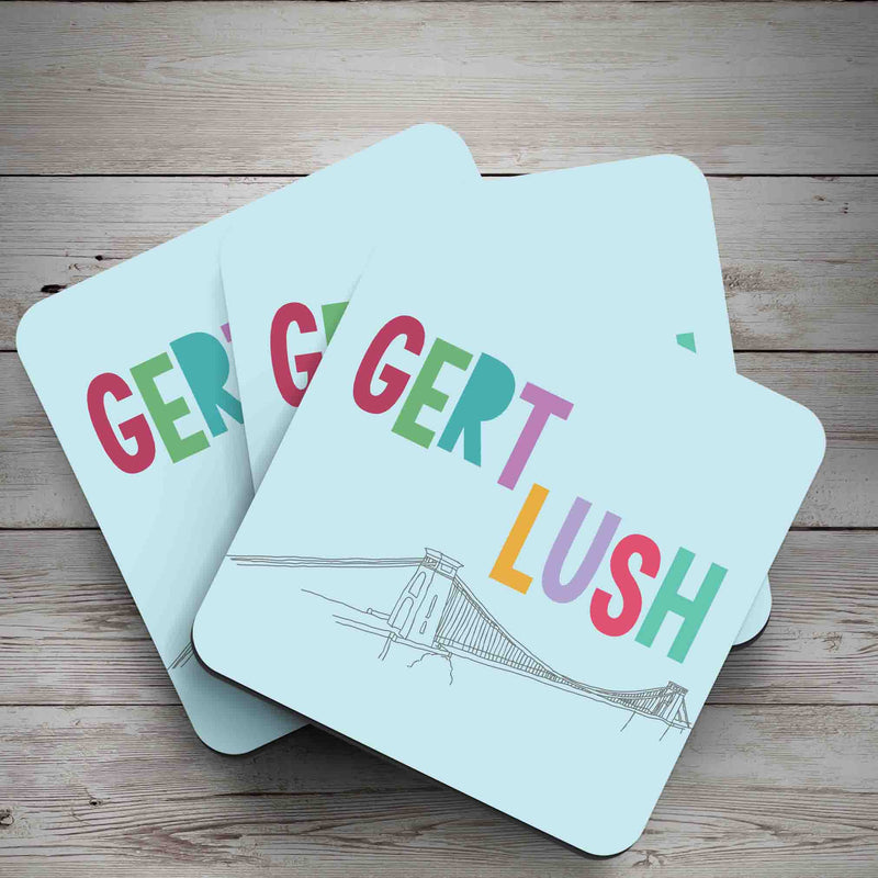 Gert Lush coaster with Bristol suspension bridge illustration - Haveago Crafter