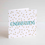 Congratulations letterpress / gold glitter effect printed greetings card. - Haveago Crafter