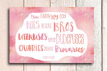 Be a flamingo, Be a pineapple and Ovaries before brovaries postcards - Haveago Crafter