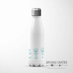 Doodle flower design insulated stainless steel water bottle in various colours. - Haveago Crafter