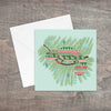 Chameleon Christmas jumper illustration printed greetings card. - Haveago Crafter