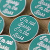 I'm not bossy I'm the boss quote teal hard enamel pin - Haveago Crafter